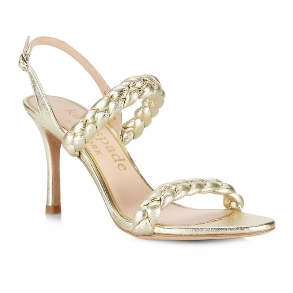 Kate Spade Gold Braided Heels